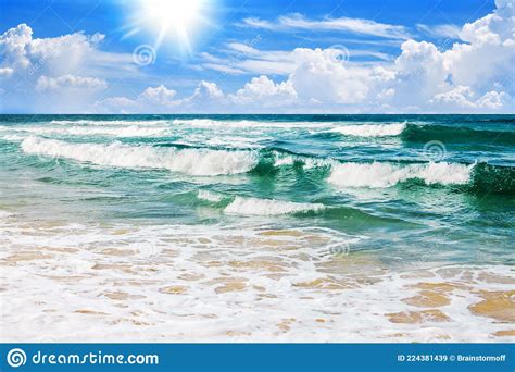 Exotic Tropical Paradise Island Beach Turquoise Sea Water Ocean Waves