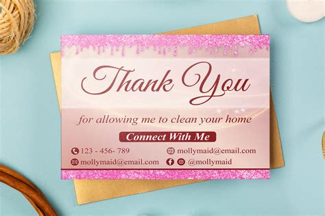 Cleaning Business Thank You Card Template Printable Cleaning Etsy