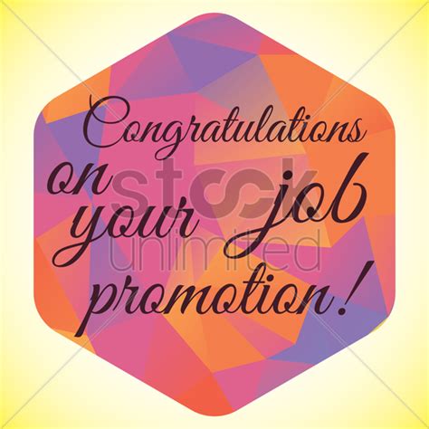 Please accept my congratulations on your new position. Congratulation job promotion wish Vector Image - 1827617 ...