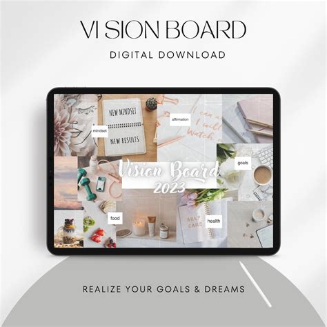 Digital Vision Board Canva Template Vision Board Template Etsy