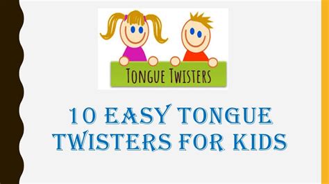 10 Easy Tongue Twisters English For Kids Youtube