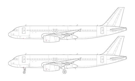 Airbus A320 With V2500 Engines Line Drawing Shopnorebbo
