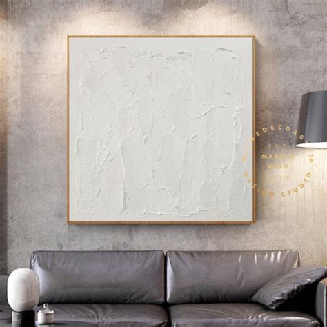 Large Abstract White Paintingwhite 3d Textured Painting