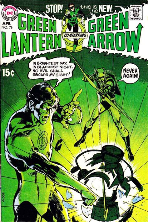 Green Lantern Green Arrow #76 dc comic book cover art by Neal Adams