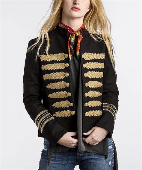 Take A Look At This Mm Vintage Black Feather Embroidered Military