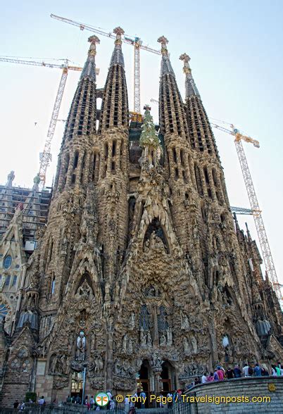 Sagrada Familias East Facing Nativity Facade Consists Of Four Towers