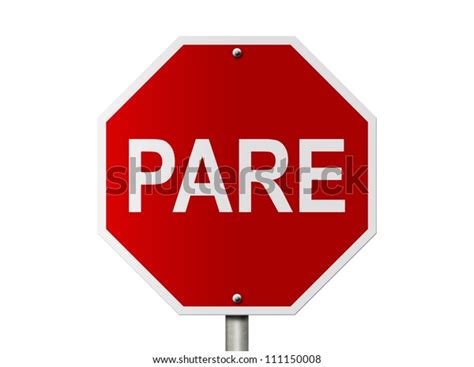 Brazil Road Pare Stop Sign Isolated Stock Illustration 111150008