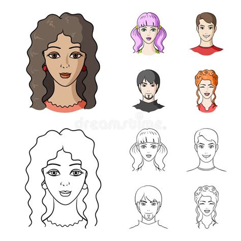 Different Looks Of Young Peopleavatar And Face Set Collection Icons In