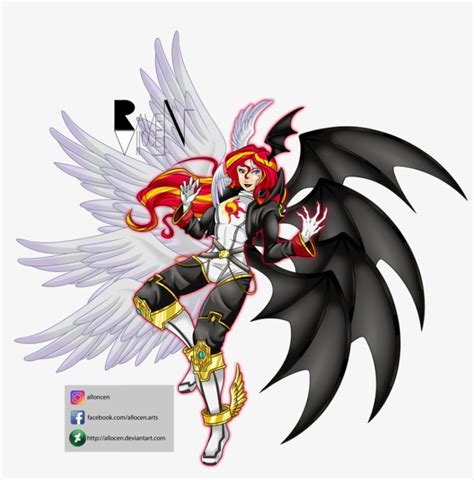 Half Demon Anime Girl Angel And Demon