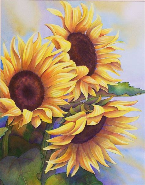 Sunflower Watercolor Painting Easy Gracie Maki