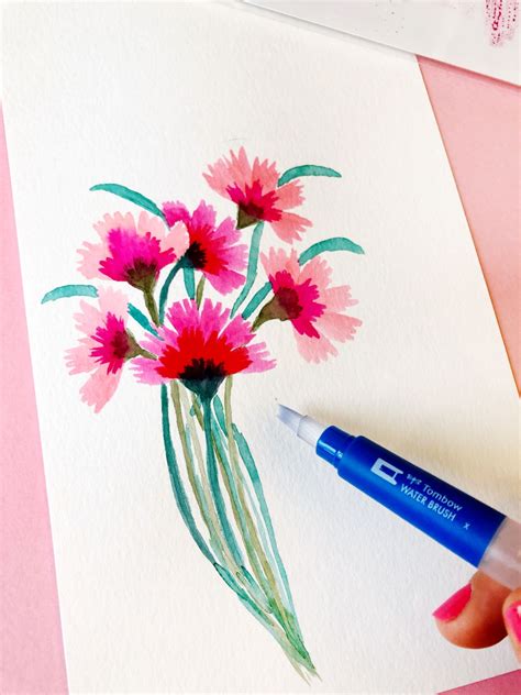 Create Simple Watercolor Flowers Tombow Usa Blog