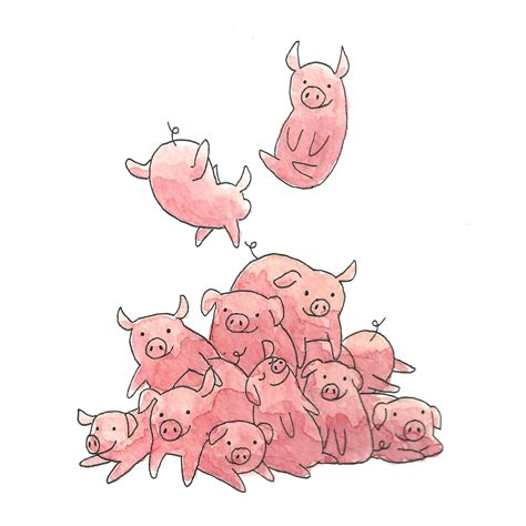 More Piggies By Jens Falkenthal Illustration Art Watercolor
