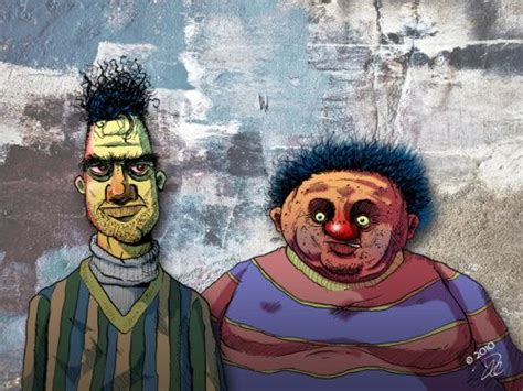 Bert And Ernie Cartoon Art Creepy Art Comic Art