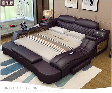 Modern Luxury Leather Bed Frames Led Lights And Full Option Luxury Bedroom Design Bedroom Bed