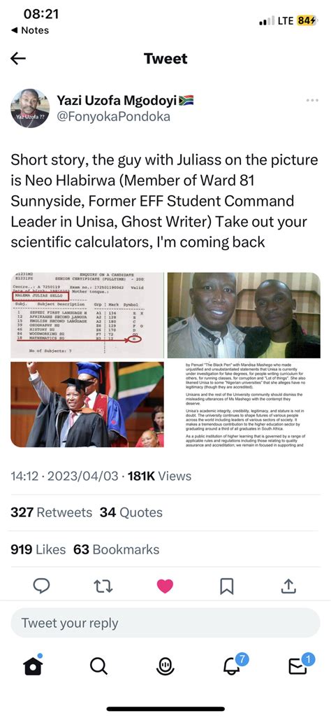 Trouble For Effs Julius Malema Look What Was Spotted On His Matric