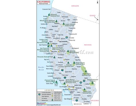 Buy Printed California National Parks Map