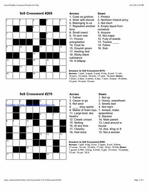 Print these crosswords for yourself or for use by your school, church, or other organization. Printable Crosswords For 15 Year Olds | Printable ...