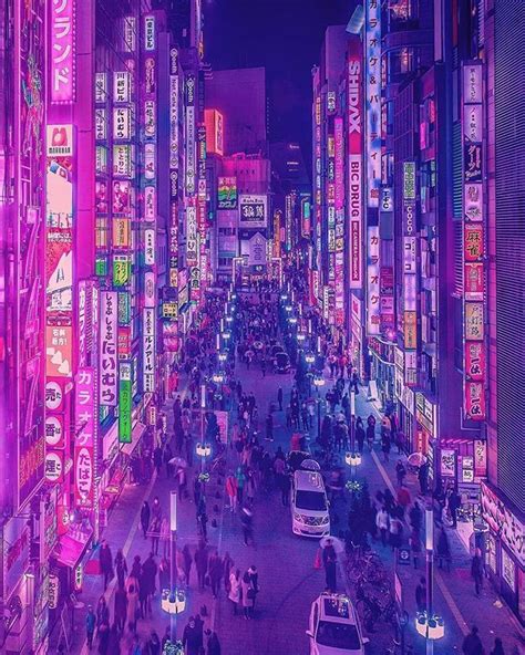 📍tokyo Japan 📸 Via F7 Cyberpunk Aesthetic Aesthetic Colors City