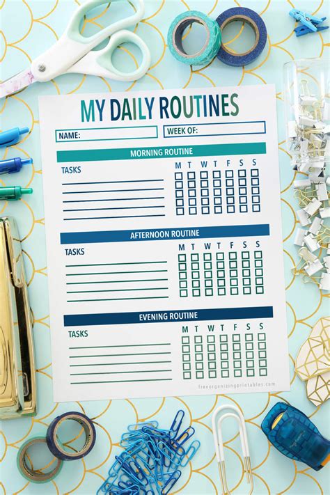 Free Printable Daily Routine Chart | Free Organizing Printables