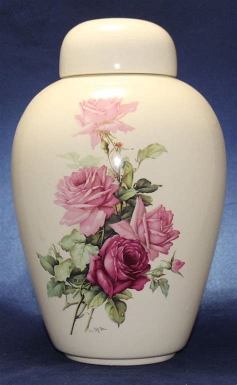 Adult Cremation Urn With Pink Roses Urns For Human Ashes Large