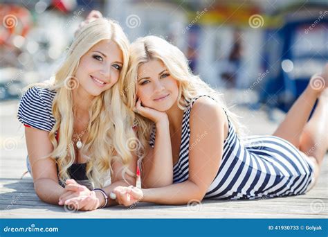 Two Blonde Near Yacht Club Stock Image Image Of Fashioned 41930733