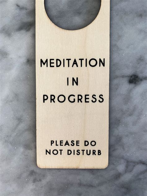 Meditation In Progress Door Knob Hanger Sign Yoga Mindful Etsy