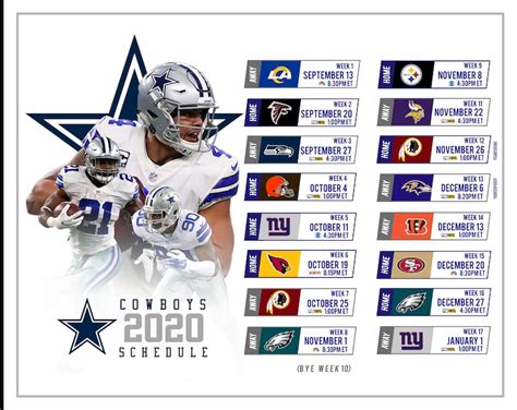 Dallas Cowboys Schedule Printable