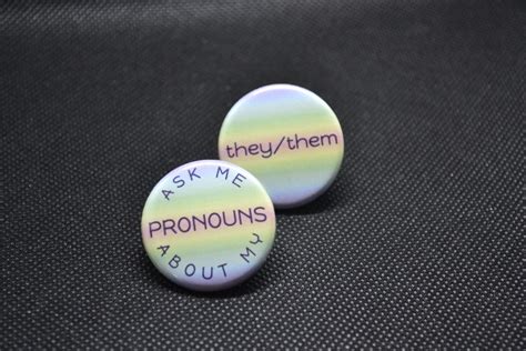gender pronoun buttons gender pronoun pins gay pride etsy