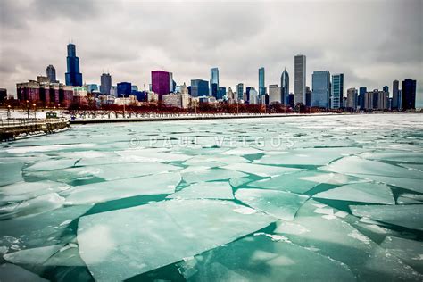 Wall Art Print And Stock Photo Chicago Winter Skyline Picture Large
