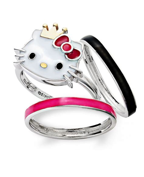 Crystal Princess Kitty Rings Rings Jewelry And Watches Macy S Sterling Silver Rings Set