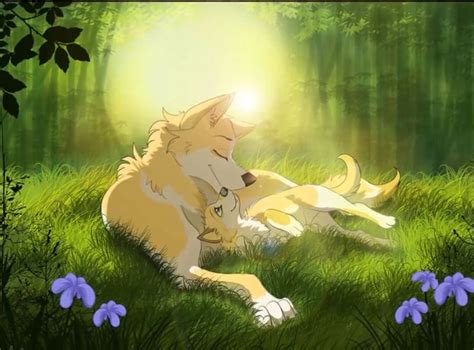 Anime Wolf And Her Pup Anime Wolves Pinterest Anime Wolf Wolf