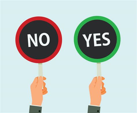 Hands Hold Signboard Yes And No Vector Illustration 621542 Vector Art