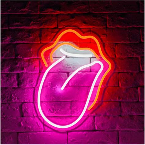 Neon Sign Lights Art Wall Decorative Lights Flame Red Lips