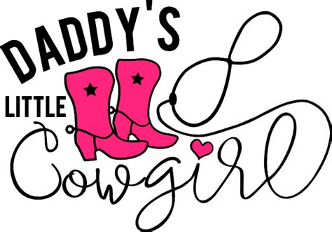 Daddys Little Cow Girl Free Svg File For Members Svg Heart