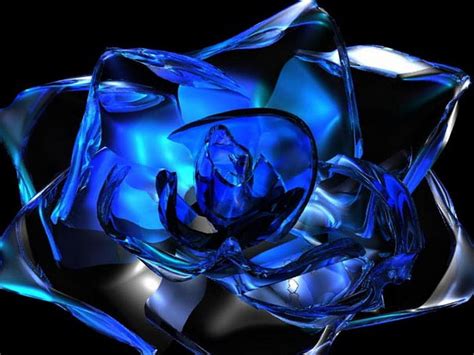 Blue Glass Rose Very Cool Rose Blue Glass Hd Wallpaper Peakpx