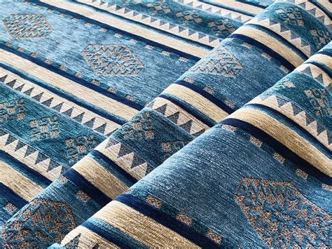 Kilim Fabric Upholstery Phthalo Blue Fabric Kilim By The Yard Etsy