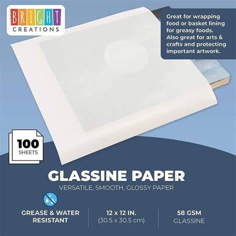Glassine Paper Sheets For Artwork Crafts Baked Goods 12 In 100 Pack