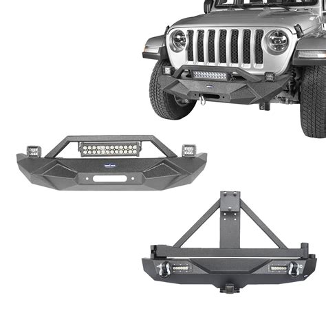 Jeep Jl Front Bumper And Rear Bumper Wtire Carrier For 2018 2021 Jeep