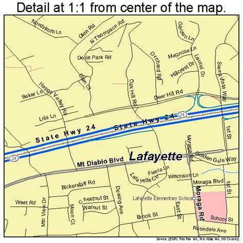 Lafayette California Street Map 0639122