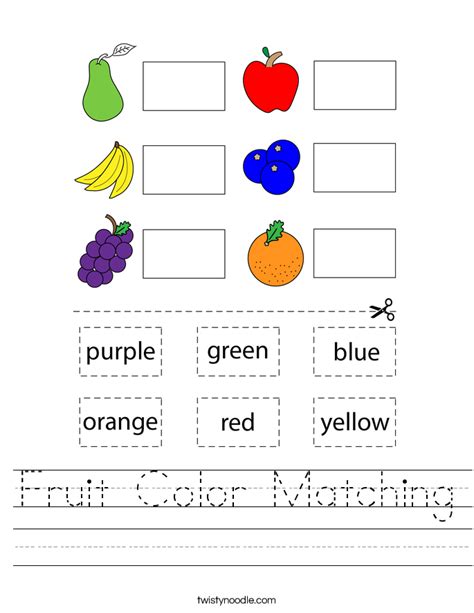 Fruit Count And Color Worksheet