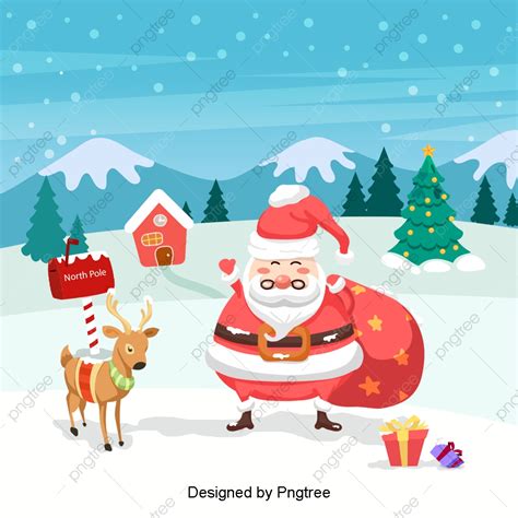 Korean Cartoon Santa Claus Christmas Celebration Xie And ...