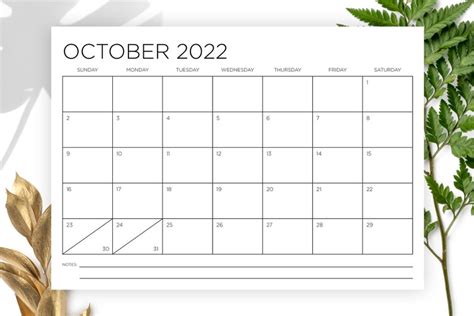 A4 2022 Calendar Template Instant Download 297 X 210 Mm Etsy