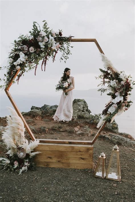 2023 Hexagon Wooden Wedding Arch Wedding Decor Natural Wood Etsy