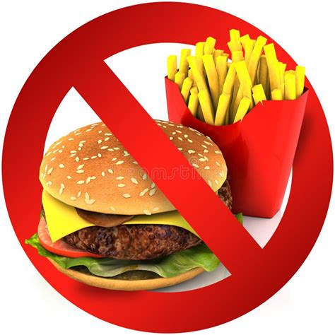Fast Food Danger Label 3d Illustration Stock Illustration