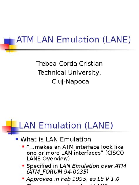 Atm Lan Emulation Pdf Local Area Network Asynchronous Transfer Mode