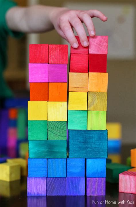 Diy Dyed Rainbow Grimm Style Wooden Blocks