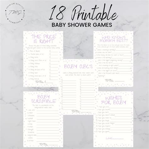 Girly Sprinkle Baby Shower Games Baby Girl Baby Shower Etsy