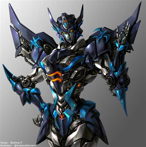 Safebooru 1girl Blue Lips Borrowed Character Decepticon Glowing Glowing Eyes Grey Background