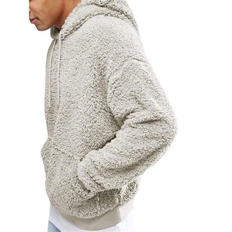 Wholesale Best Quality Brand Mens Sherpa Pullover Hoodies Plush Fleece
