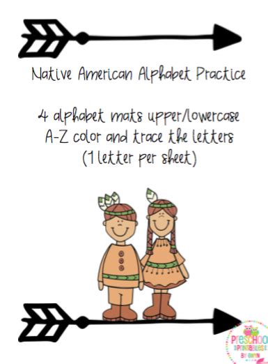 Native American Alphabet Practice Preschool Printables